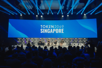 Token2049 Singapore conference crowd discussing 2024 crypto trends