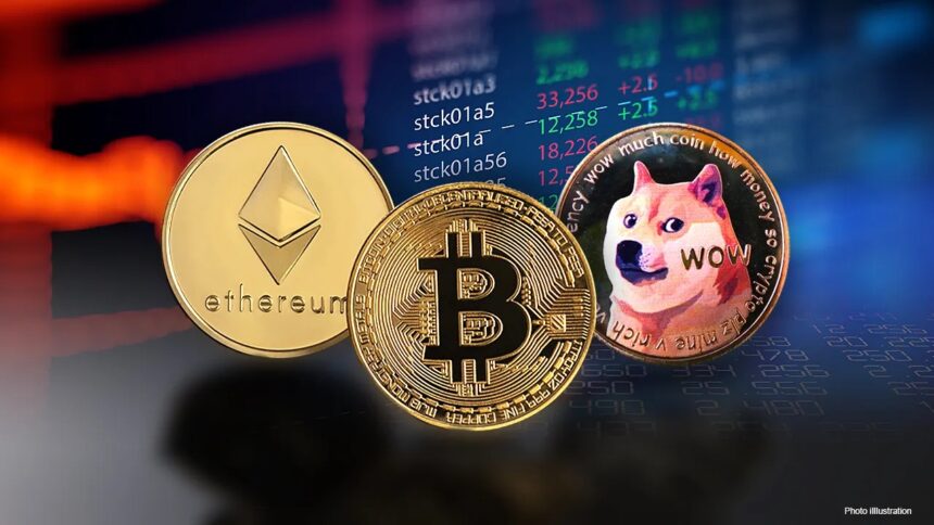 Crypto market liquidation event chart showing $19B liquidated after Trump tariff threat