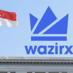 WazirX logo with Singapore High Court building, crypto theme