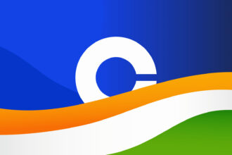 Coinbase Ventures logo with CoinDCX branding representing investment in Indian cryptocurrency platform