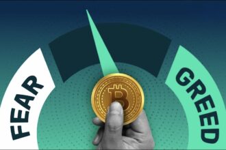 Crypto Fear & Greed Index dashboard showing fear sentiment amid market losses