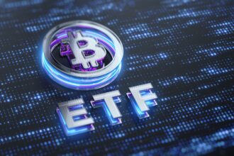 Bitcoin ETF outflows chart with Charles Schwab branding