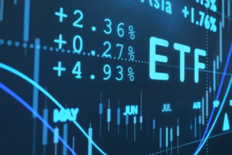 RLAM and M&G logos displayed over European ETF market growth chart