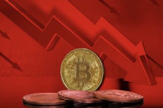 Bitcoin ETF outflows chart reflecting US political turmoil