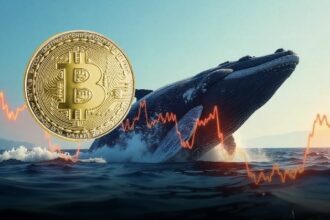 Illustration representing a Bitcoin whale investor placing a large short position