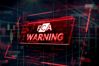 UK Financial Conduct Authority building with crypto icon overlay