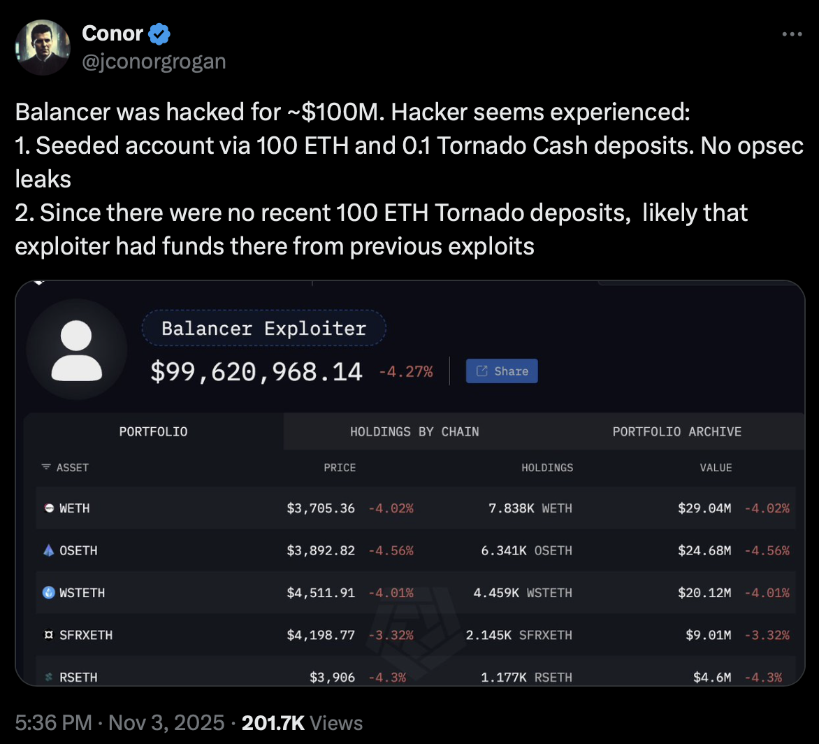 Conor Grogan post on X (Formal Twitter)