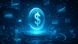 Transak logo with US states highlighted for new stablecoin licenses