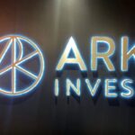 ARK Invest logo with Bullish, BitMine, Circle, Robinhood, and Bitcoin ETF stock charts