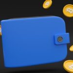 Coinbase logo and blockchain wallet addresses with moving tokens